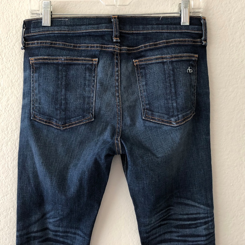 Rag and bone distressed skinny jeans dark wash 29 - Picture 5 of 8